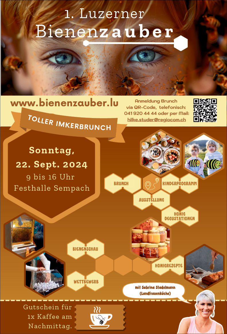 1. Luzerner Bienenzauber, Festhalle, 09.00 bis 16.00 Uhr, www.bienenzauber.lu