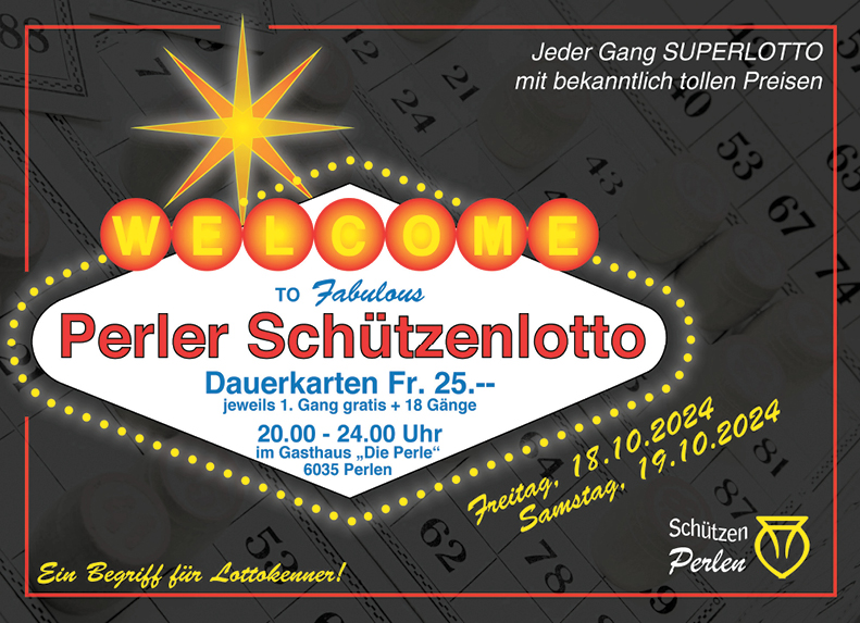 Perler Schützenlotto, Schützen Perlen, im Gasthaus "Die Perle", 20.00 bis 24.00 Uhr