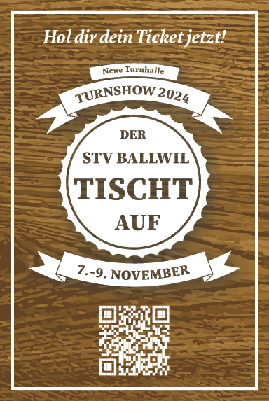 Turnshow STV Ballwil, neue Turnhalle, 13.30 Uhr und 19.30 Uhr, www.stvballwil.ch