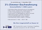 Zu vermieten per 1. Dezember 2024
3%-Zimmer-Dachwohnung
Geissmatthöhe 7, 6004 Luzern
• Heimelige Altbau-Dachwohnung mit Schrägdecke
• Neuer saniert, Glaskeramik, Geschirrspüler etc.
• 3. OG in 4-Familienhaus, kein Lift / Balkon
• Tolle Aussicht auf Museggtürme, Berge und Stadt
• Nähe Kantonsspital, gute ÖV Anbindung
• Autoeinstellhallenplatz mieten möglich
• Gartenparzelle mieten möglich / Grillplatz
• Monatsmiete Fr. 1'650.- + NK Fr. 180.-
Wo Ihre Liegenschaft zu Hause ist
HBT Treuhand AG, Luzern / Immensee / Engelberg
www.hbt-treuhand.ch I Tel. 041 310 06 06