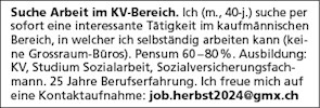 Arbeit im KV-Bereich